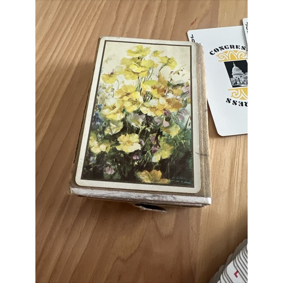 Vintage Congress Poker / Bridge Playing Card Deck With Storage Box - Picture 5 of 6